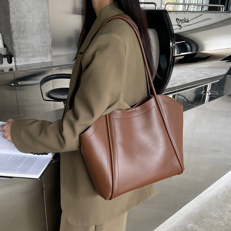 „Noir Élégance Bag Schultertasche Damen Braun Leder“
