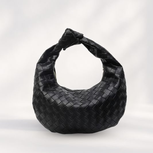 Sérénité Luxe Bag Schultertasche Damen Schwarz Flechtoptik“