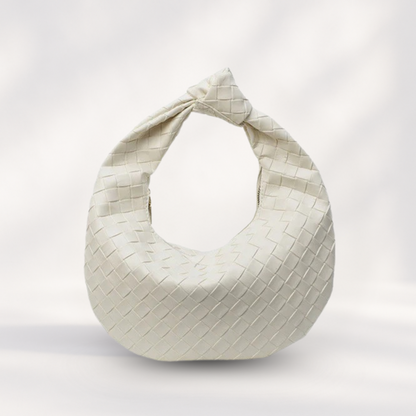 Sérénité Luxe Bag Schultertasche Damen Weiß Flechtoptik“