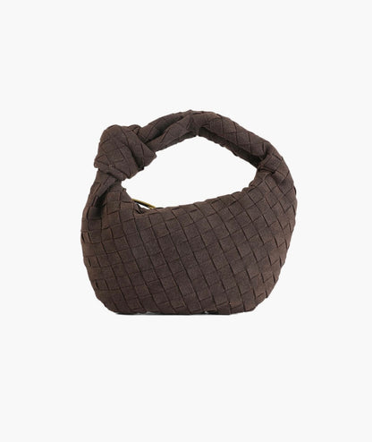 „Sac Tissé Bag Schultertasche Damen Coffee Wildlederoptik“