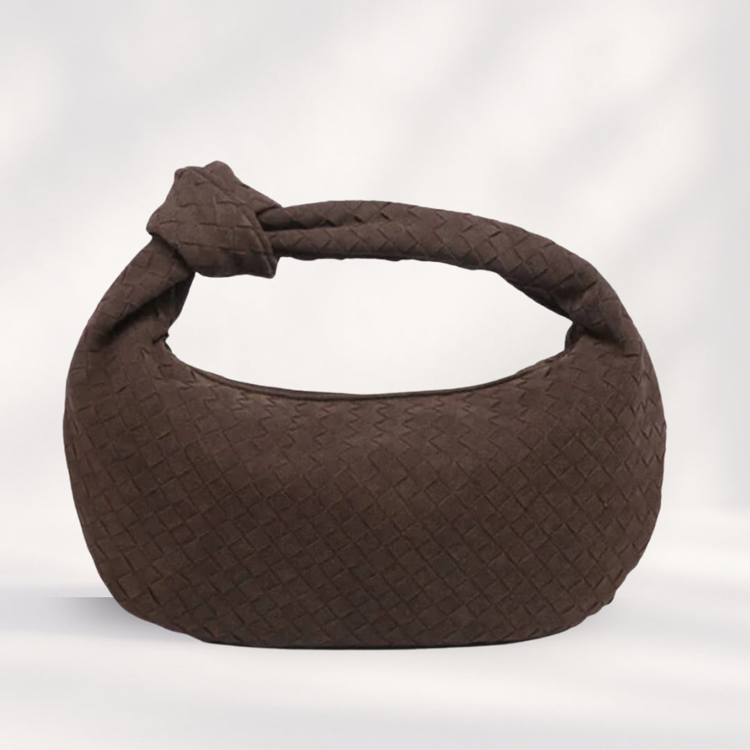 „Sac Grande Tissé Bag Schultertasche Damen Coffee Wildlederoptik“