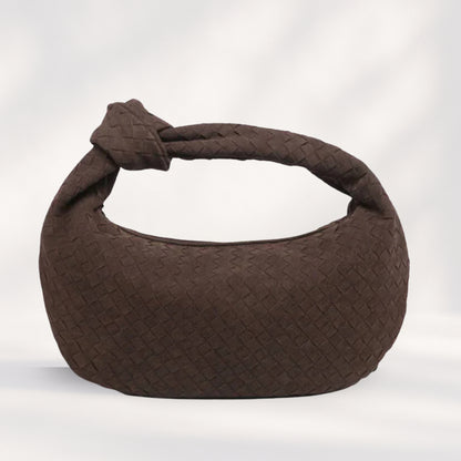 „Sac Grande Tissé Bag Schultertasche Damen Coffee Wildlederoptik“