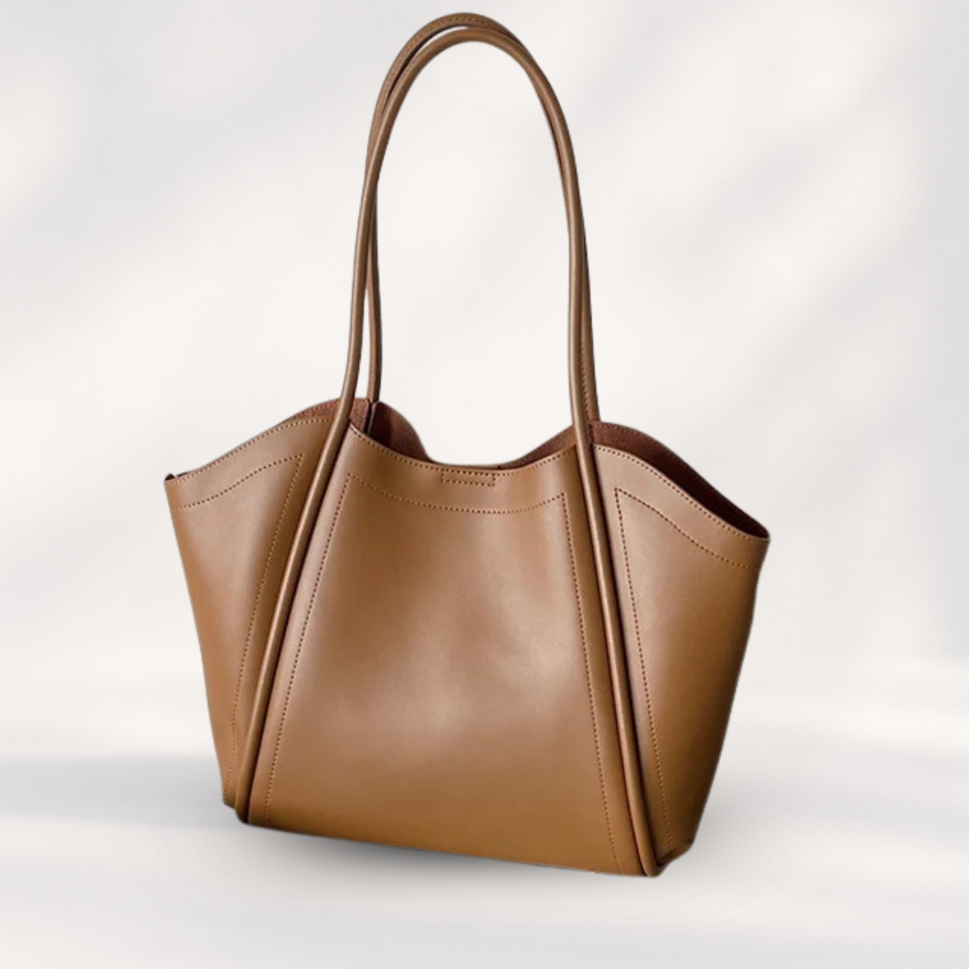 „Noir Élégance Bag Schultertasche Damen Caramel Leder