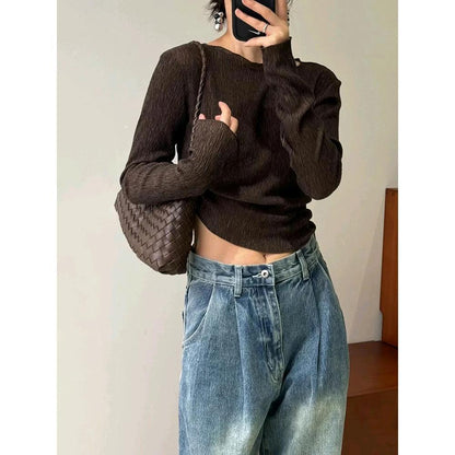 Vivienne Bag Schultertasche Damen Coffee Flechtoptik