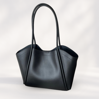 Noir Élégance Bag Schultertasche Damen Schwarz Leder