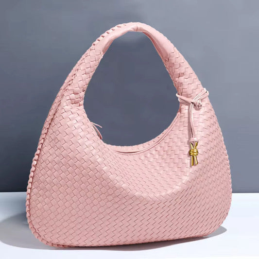 Élise Bag Schultertasche Damen Pink Flechtoptik