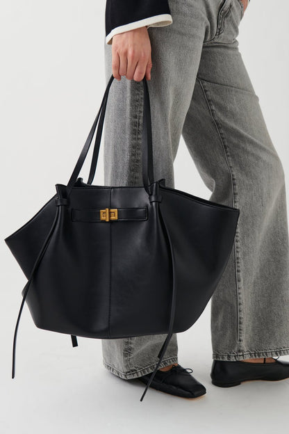 „Raya Bag Schultertasche Damen Schwarz Lederoptik“