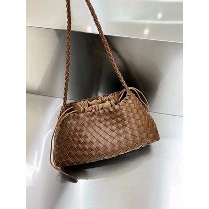 Vivienne Bag Schultertasche Damen Coffee Flechtoptik